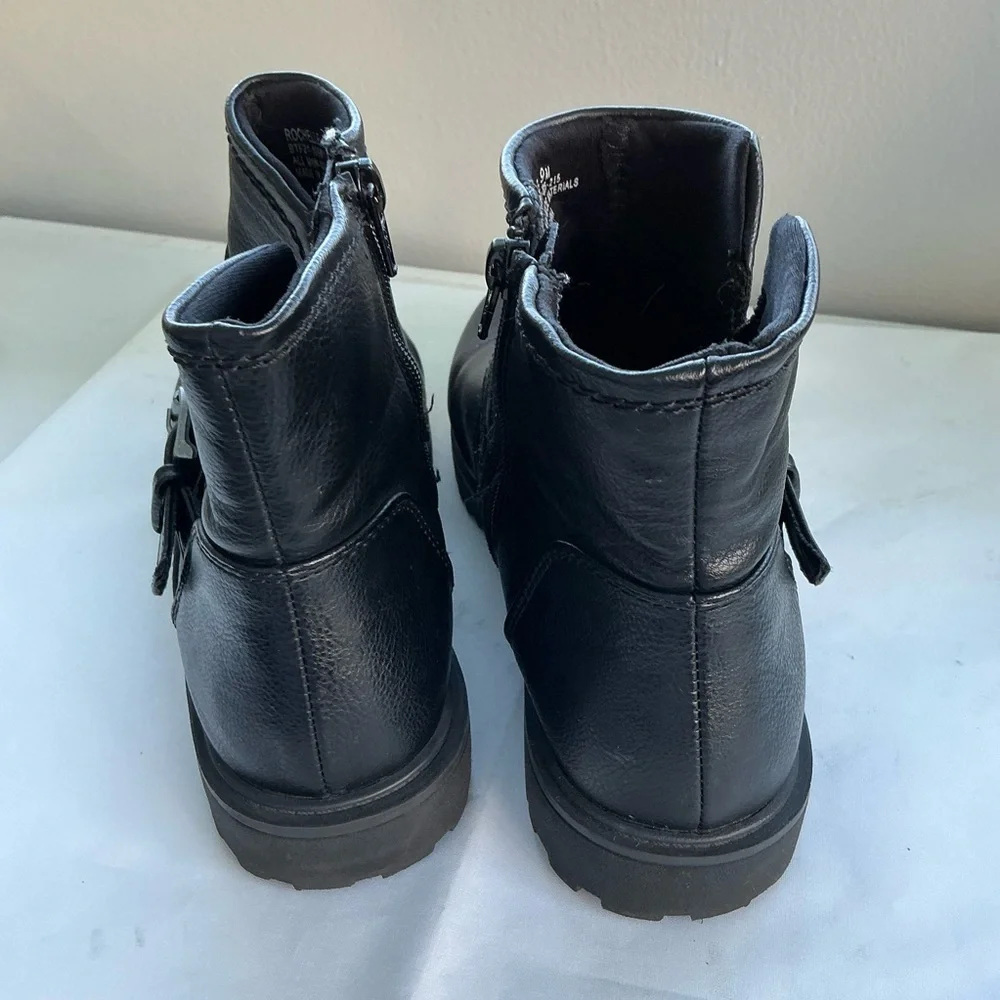 BareTraps Rochelle Black Leather Woman Booties Boots Size 9 M